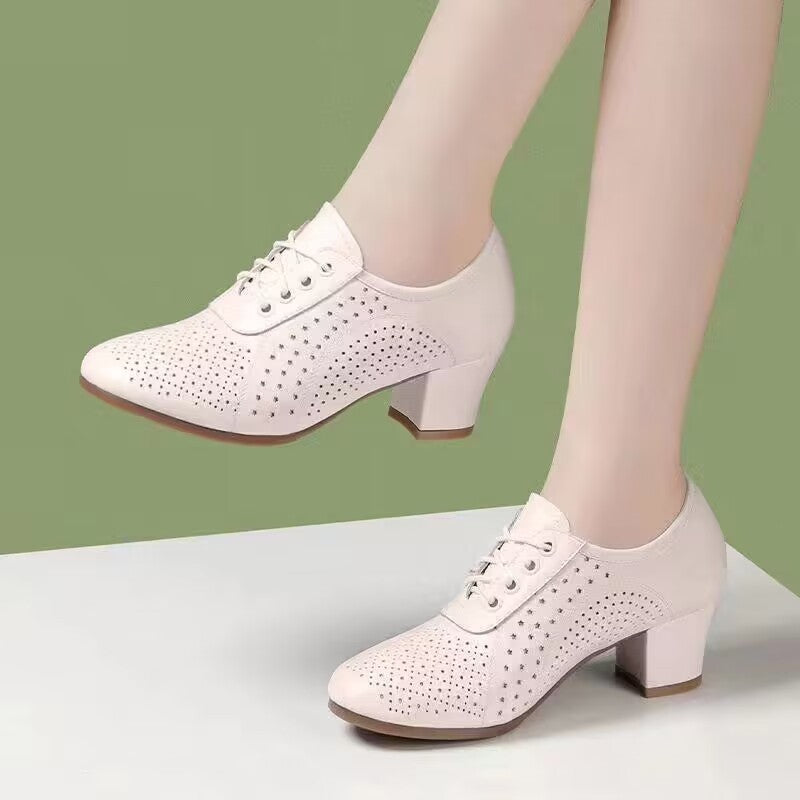 【34~41】2023 Jesień Nowe Damskie Skórzane Buty Taneczne Buty