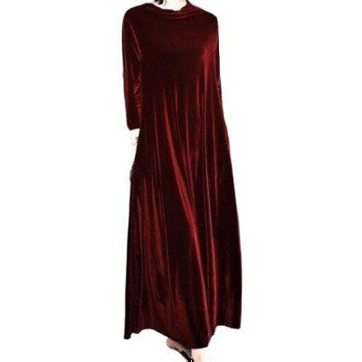 【M-4XL】Elegancka, złota aksamitna sukienka emanująca eleganckim urokiem od wewnątrz!