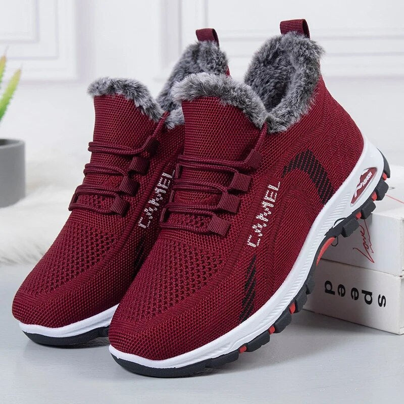 Tradycyjne buty pekińskie bawełniane dla kobiet, modne, codzienne, polarowe, ciepłe i grube, dla matek