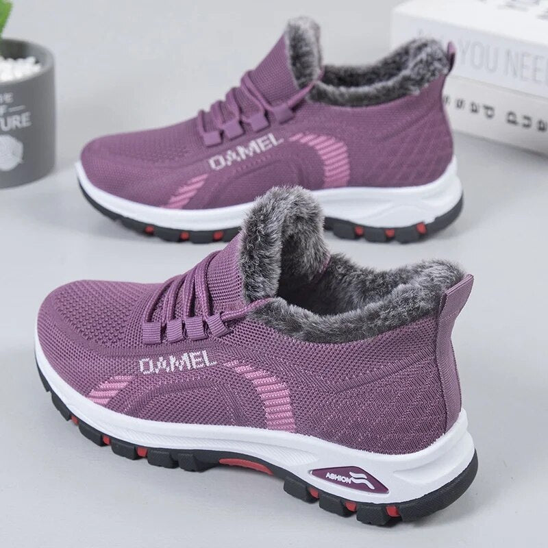 Tradycyjne buty pekińskie bawełniane dla kobiet, modne, codzienne, polarowe, ciepłe i grube, dla matek
