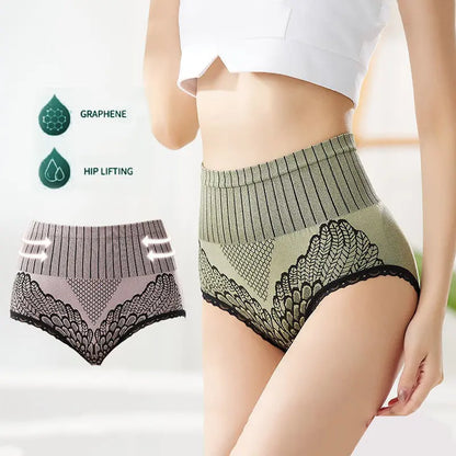 【6 sztuk】Damskie majtki modelujące brzuch z wysokim stanem 