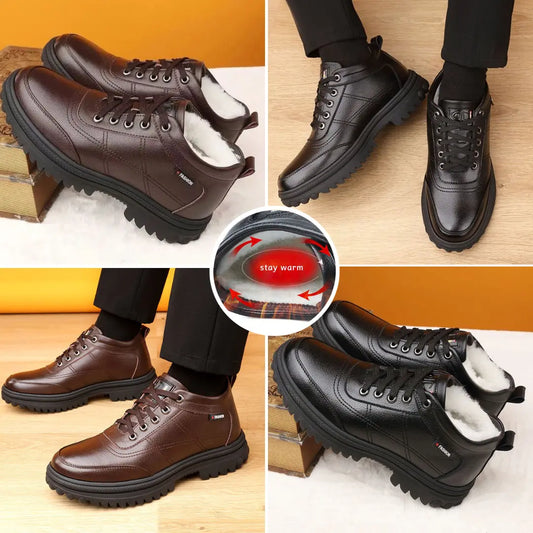 【39-44】Nowe zimowe ciepłe męskie skórzane buty, casualowe, bawełniane, duży rozmiar 