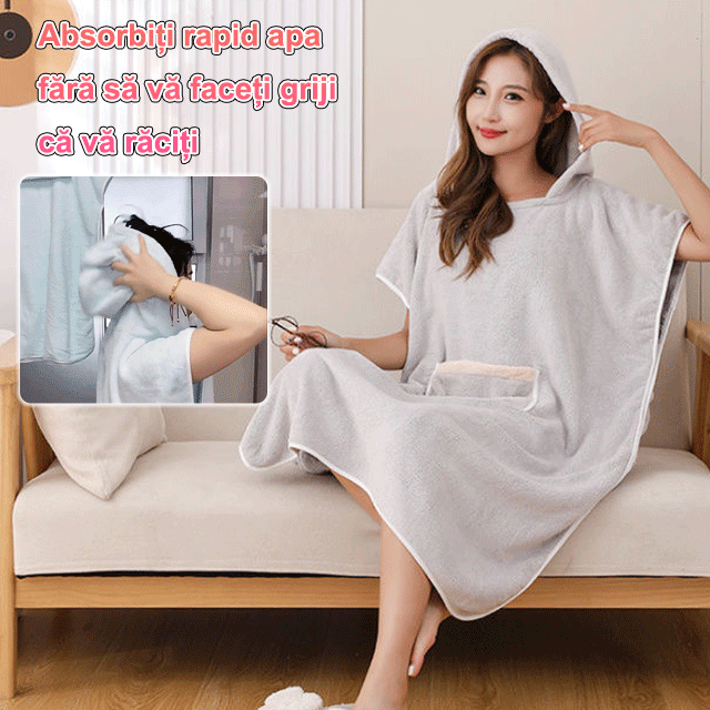 Halat de baie purtabil Yukata, cu glugă, pentru toate anotimpurile, pentru adulți, absorbant de apă,