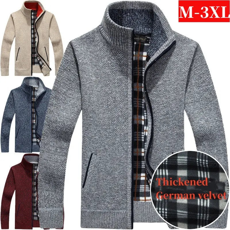【M~3XL】2023 nowy luźny sweter męski na jesień i zimę z wysokim kołnierzem, zamek błyskawiczny, duży rozmiar 