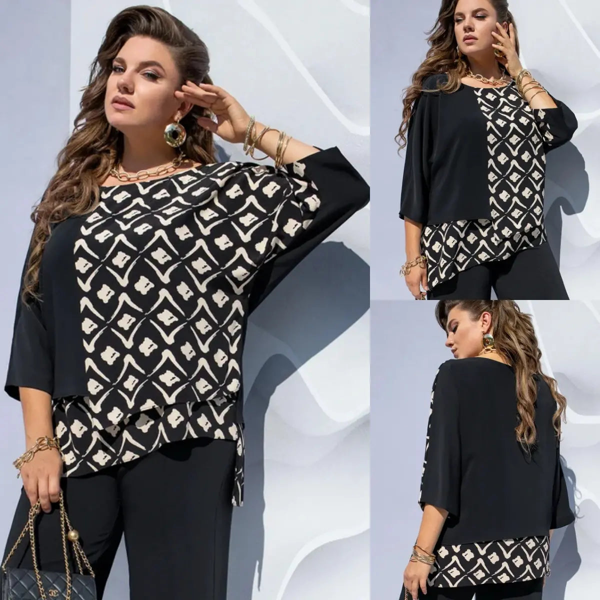 【S-5XL】❤️2024 Nowa Elegancka Koszula Damska z Okrągłym Dekoltem 
