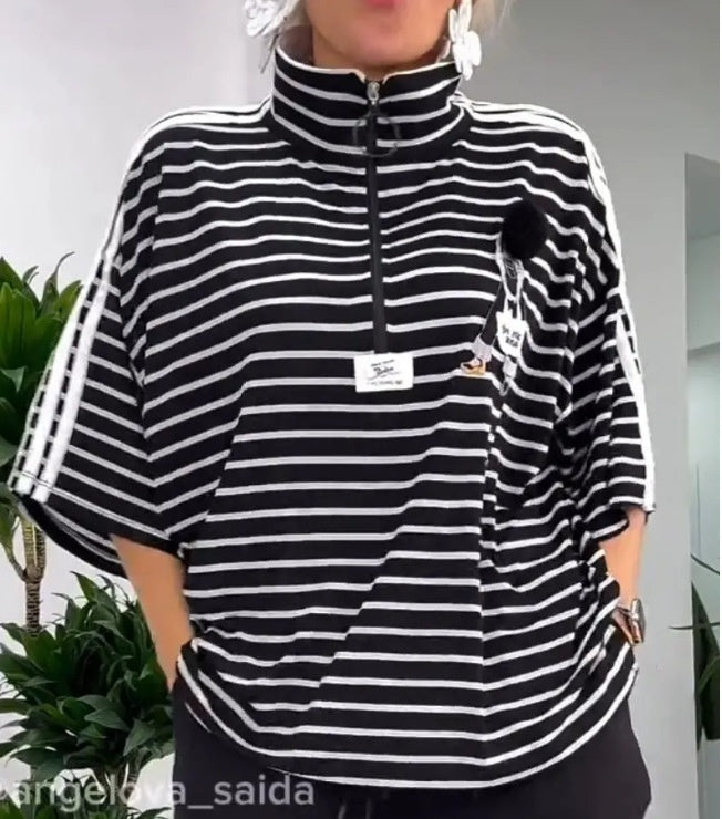 【50% ZNIŻKI】【S-5XL】2024 Wygodny top z zamkiem błyskawicznym na klapie 