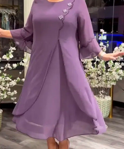 【50%OFF】【S-5XL】 2024 Noi rochii de înaltă calitate din sifon de înaltă calitate