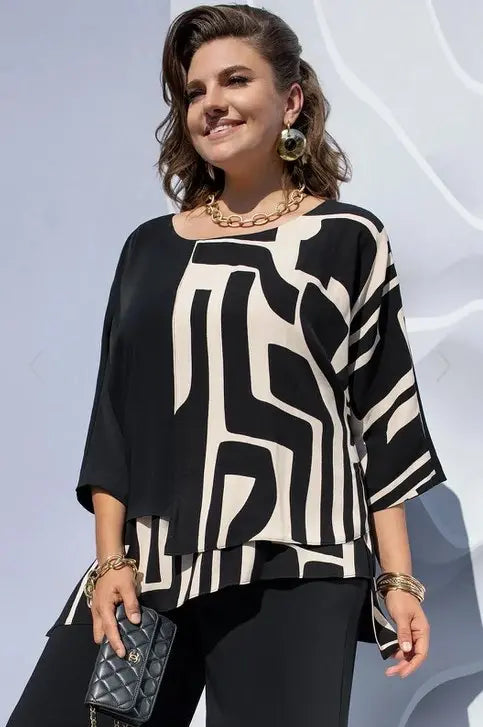 【S-5XL】❤️2024 Nowa Elegancka Koszula Damska z Okrągłym Dekoltem 