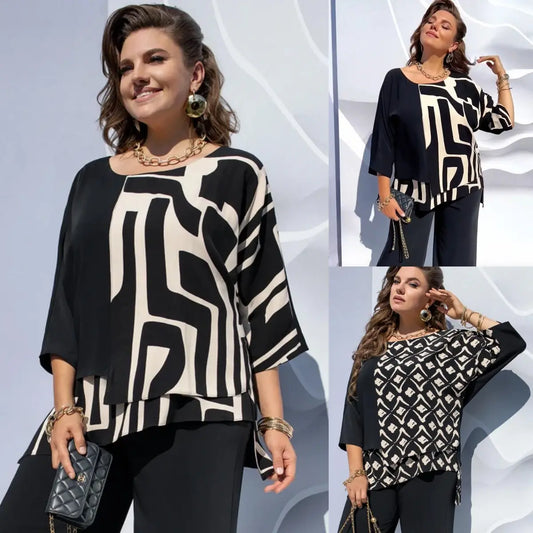 【S-5XL】❤️2024 Nowa Elegancka Koszula Damska z Okrągłym Dekoltem 