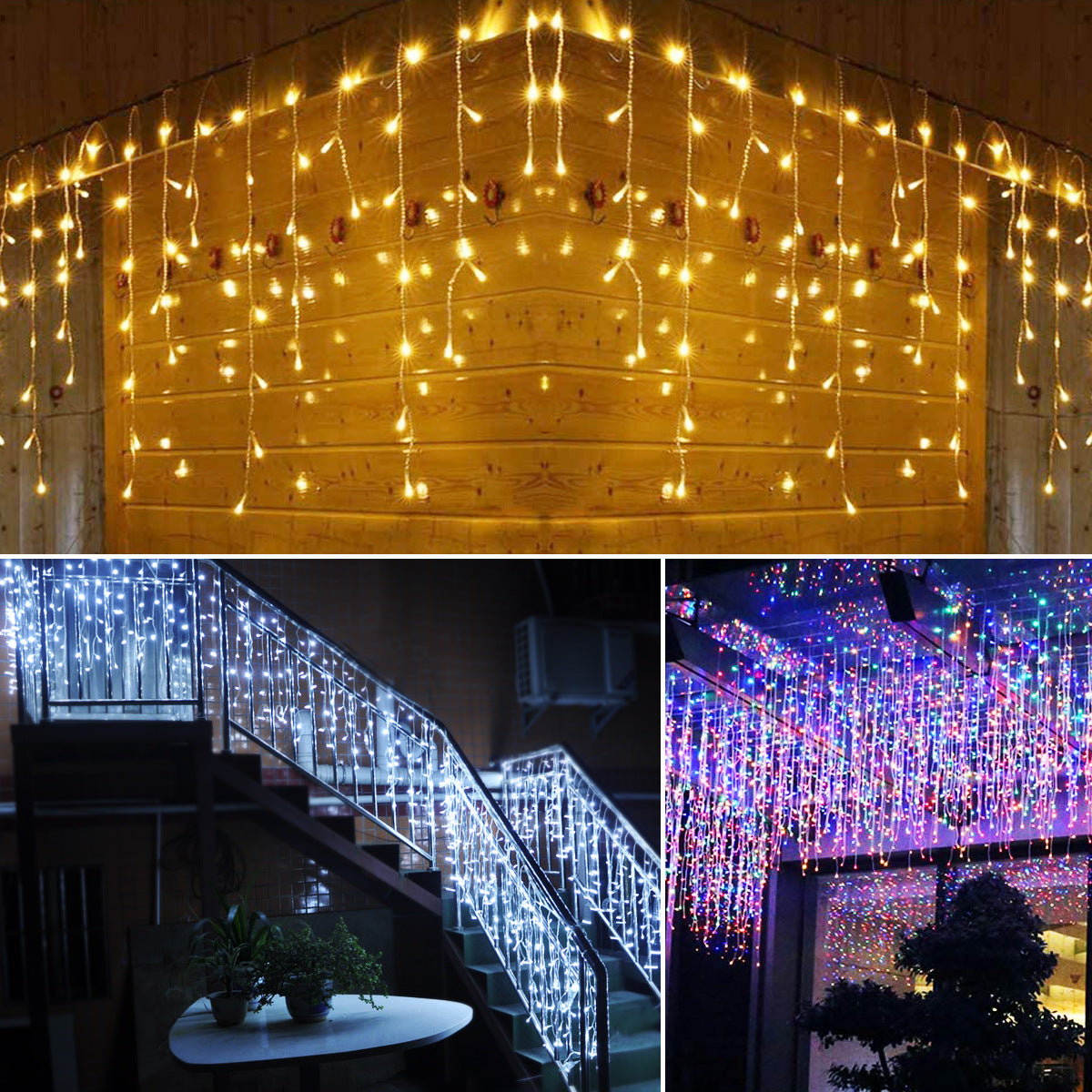 ŚWIATŁA BOŻONARODZENIOWE 510LED GIRLANDA ZEWNĘTRZNA/INTERLIGHT BIAŁA + CIEPŁA BIAŁA 2 W 1 
