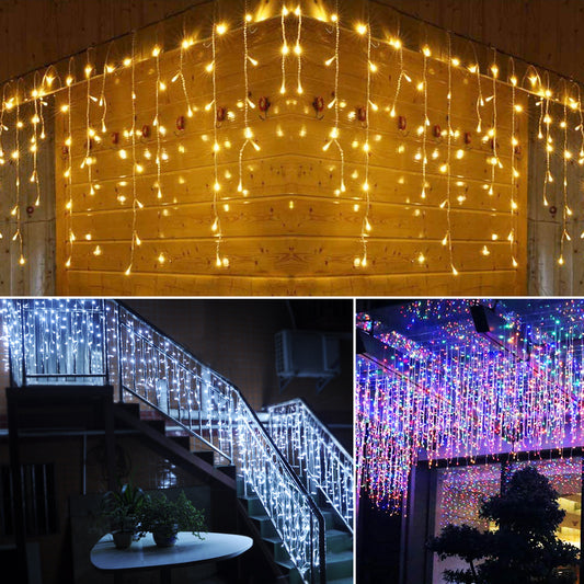 ŚWIATŁA BOŻONARODZENIOWE 510LED GIRLANDA ZEWNĘTRZNA/INTERLIGHT BIAŁA + CIEPŁA BIAŁA 2 W 1 