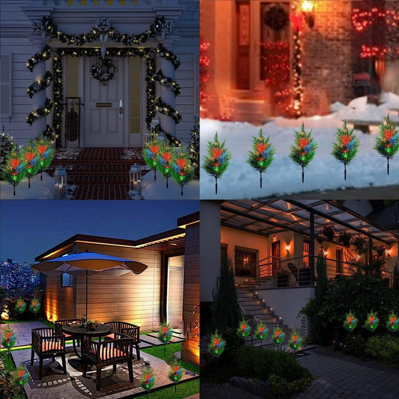 【Oferta limitowana】Lampa solarna na choinkę, zewnętrzna lampa świąteczna, lampa krajobrazowa na dziedziniec, wodoodporna, solarna, dekoracyjna, ogrodowa 