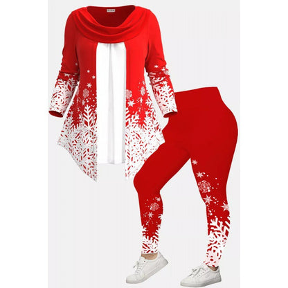 [L-5XL]Bożonarodzeniowy kreatywny 3D cyfrowy druk swobodny luźny okrągły dekolt damski garnitur