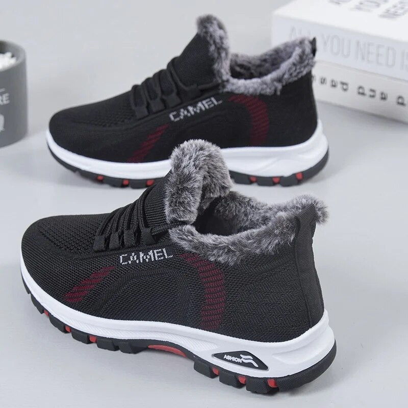 Tradycyjne buty pekińskie bawełniane dla kobiet, modne, codzienne, polarowe, ciepłe i grube, dla matek 