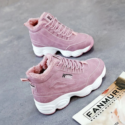【35-40】Damskie buty zimowe z grubą pluszową podeszwą 